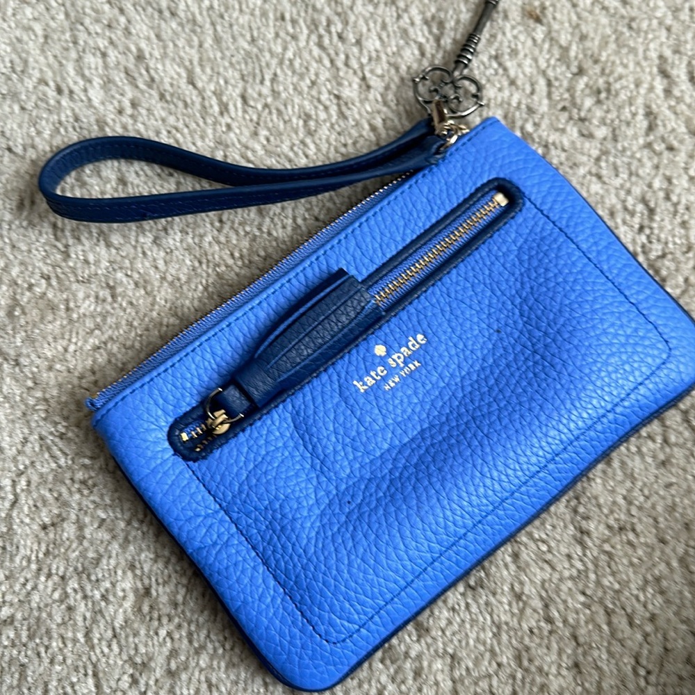 Blue Kate Spade wristlet wallet